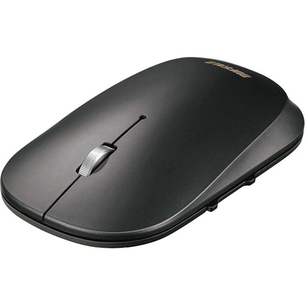 BUFFALO 薄型 5ボタン Bluetooth BlueLEDマウス ノーマル ブラック BS_
