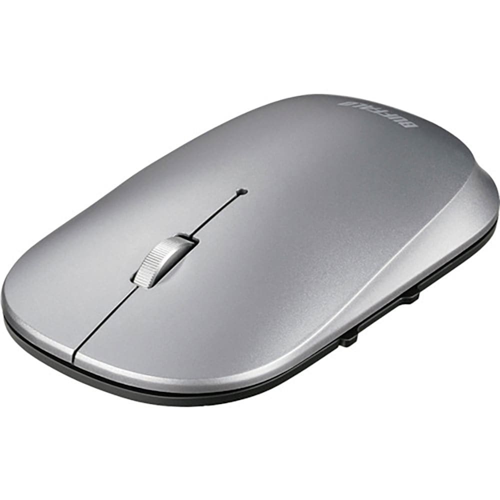 BUFFALO 薄型 5ボタン Bluetooth BlueLEDマウス ノーマル シルバー BS_