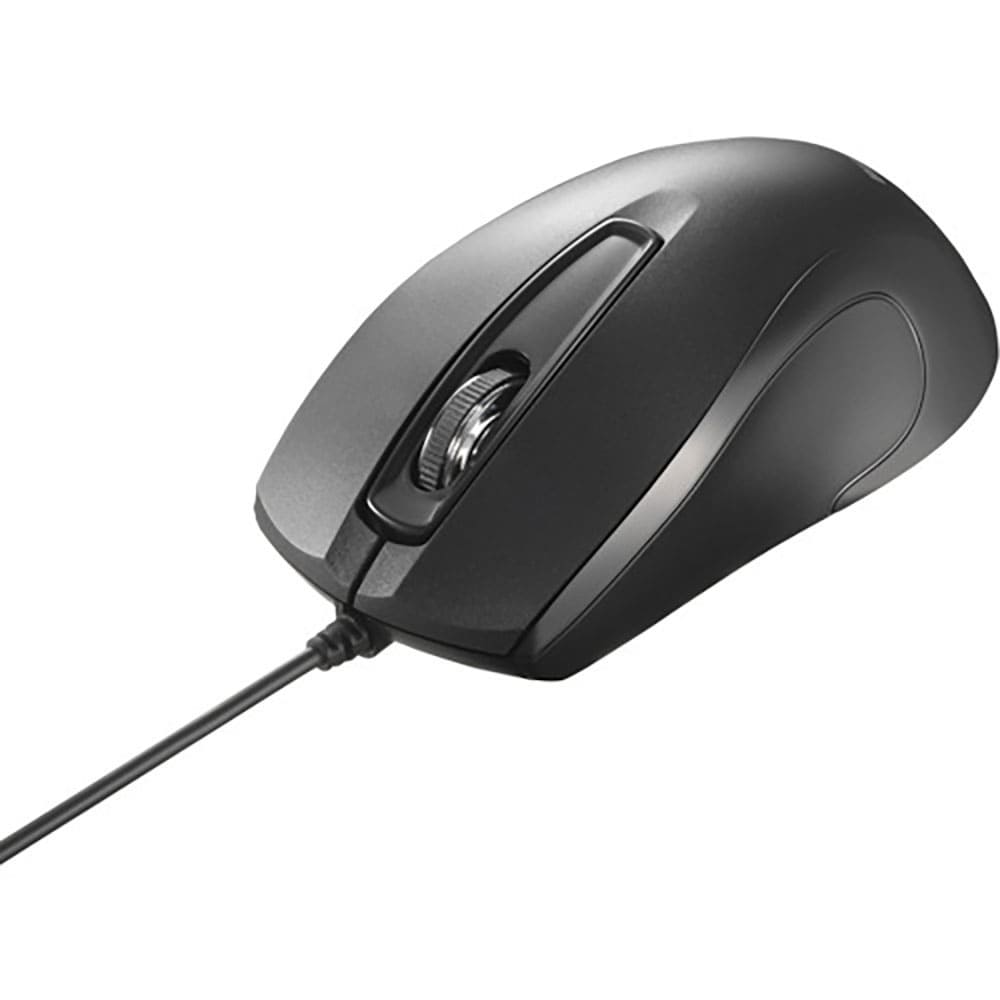 BUFFALO 3ボタン 有線 BlueLED 高耐久 法人向け マウス ブラック BSMBU2B_