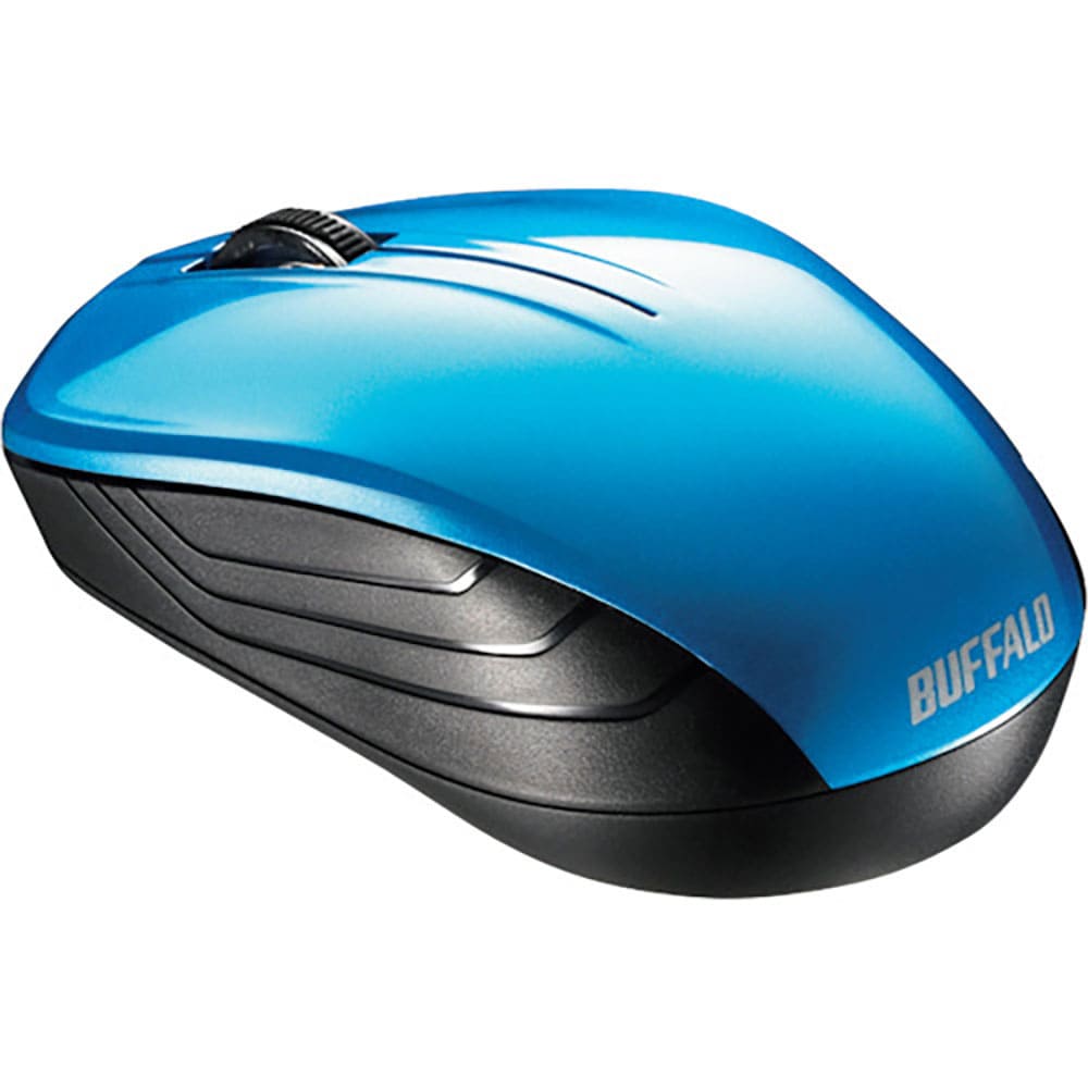 BUFFALO 無線 BlueLED 3ボタン スタンダードマウス ブルー BSMBW107BL_
