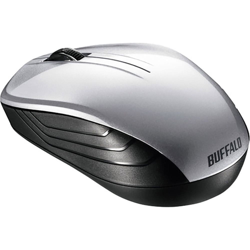 BUFFALO 無線 BlueLED 3ボタン スタンダードマウス シルバー BSMBW107SV_
