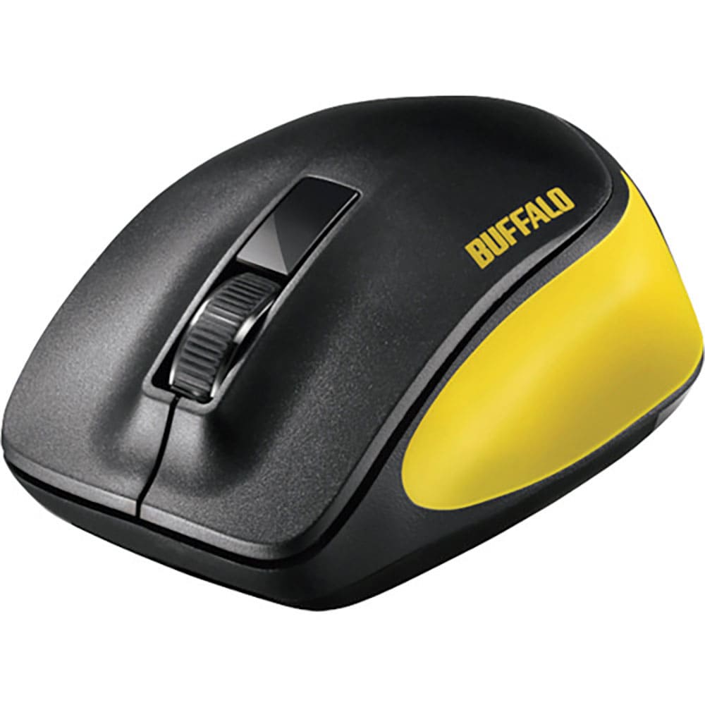 BUFFALO 無線 BlueLED 3ボタン プレミアムフィットマウス イエロー BSMBW30_