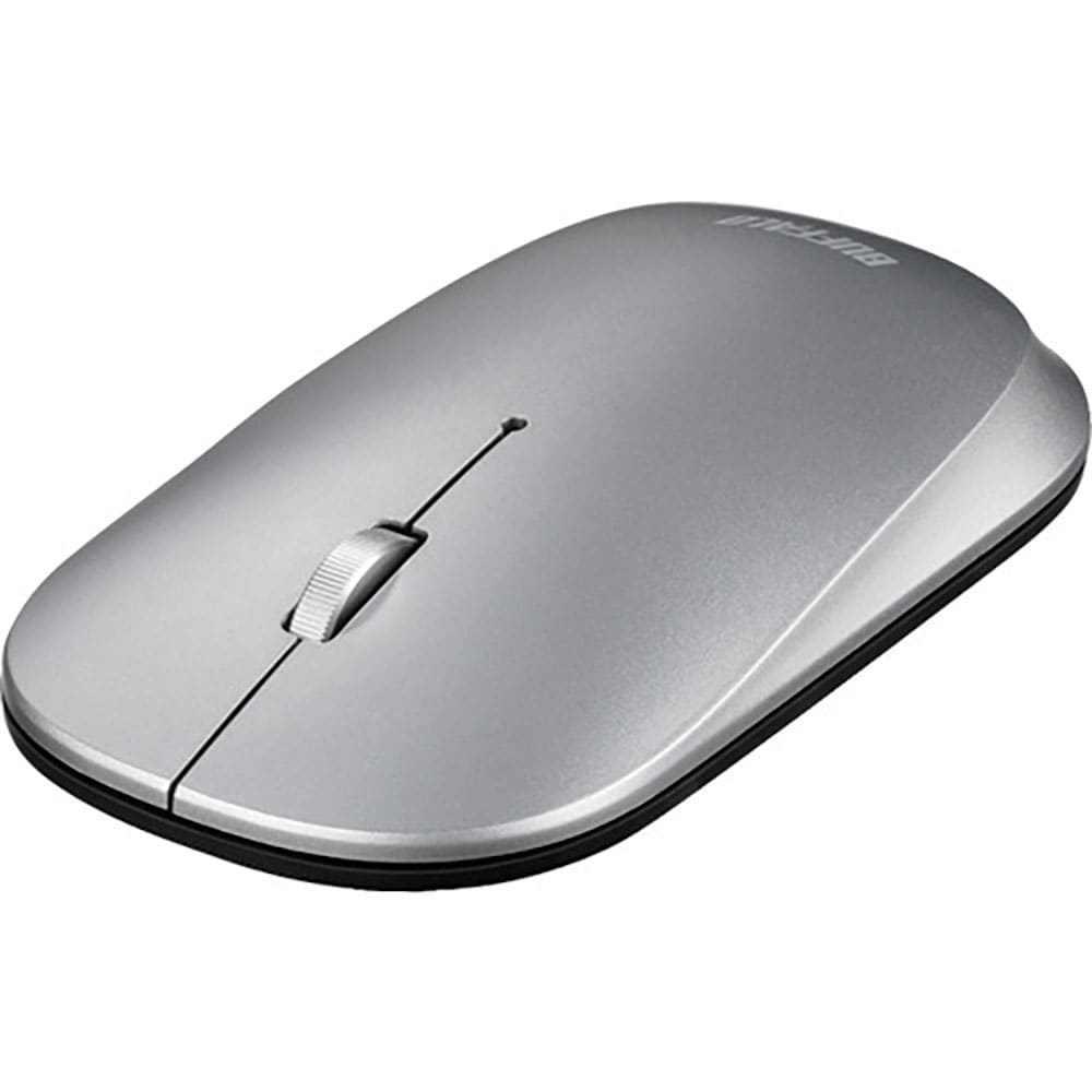 BUFFALO 薄型 3ボタン 無線 BlueLEDマウス ノーマル シルバー BSMBW330N_