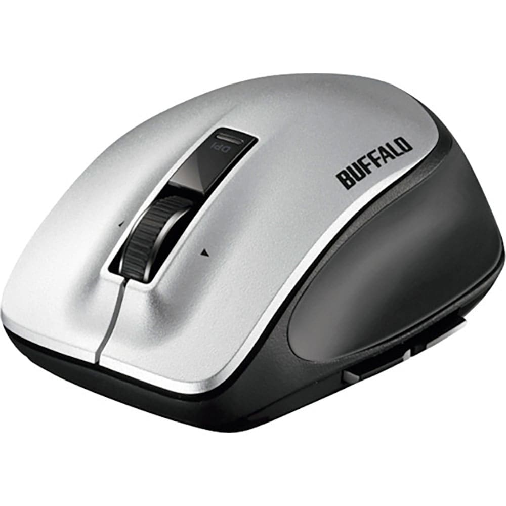 ＢＵＦＦＡＬＯ　無線　レーザー　プレミアムフィットマウス　Ｍサイズ　シルバー　ＢＳＭＬＷ５００ＭＳ＿