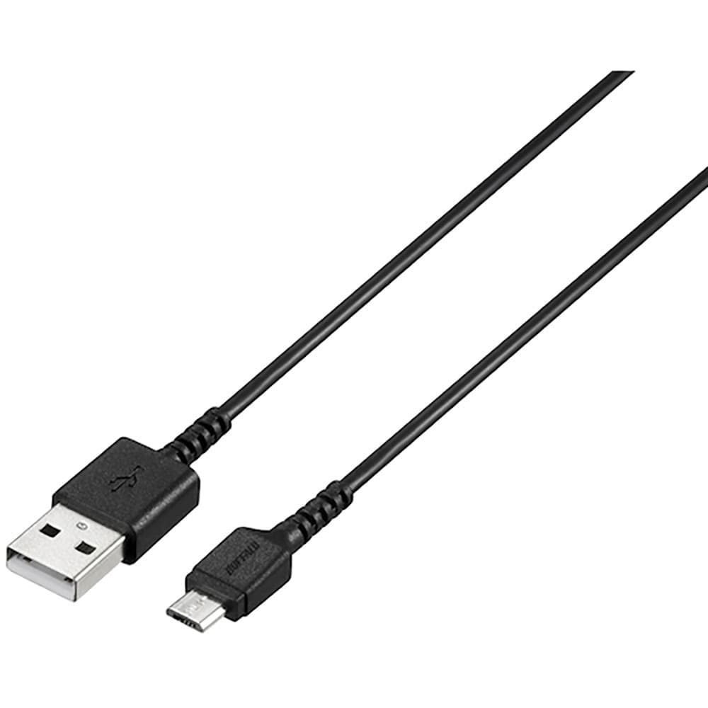 ＢＵＦＦＡＬＯ　ＵＳＢ２．０ケーブル（Ｔｙｐｅ－Ａ　ｔｏ　ｍｉｃｒｏＢ）　スリム　３．０ｍ　ブラッ＿