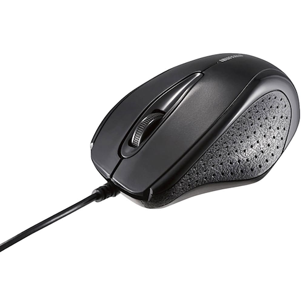 BUFFALO 有線IR LEDマウス 3ボタンタイプ 簡易パッケージモデル ブラック BSMRU_
