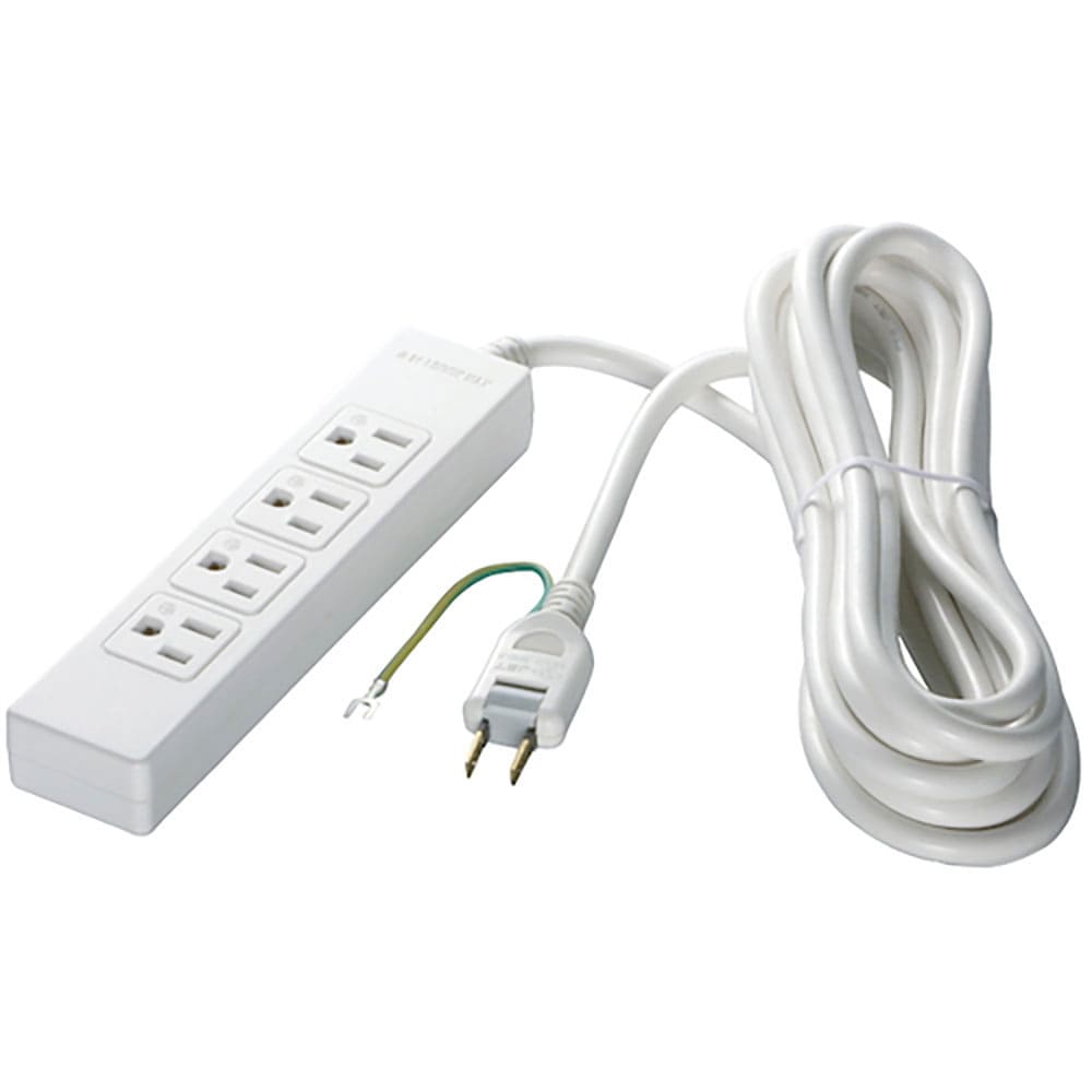 BUFFALO 3ピン式電源タップ 4個口タイプ マグネット付 2m ホワイト BSTAPMG34_