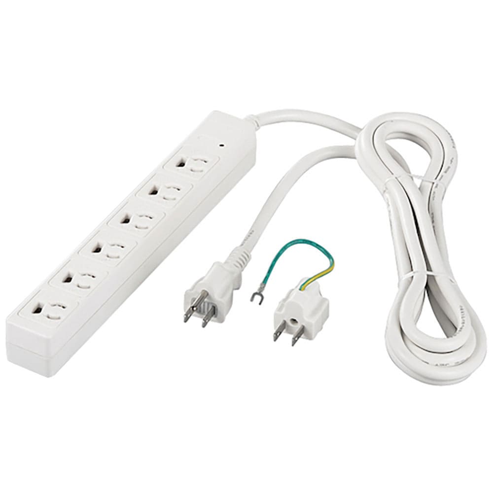 BUFFALO RoHS対応 3ピン式電源タップ 6個口タイプ マグネット付 3m ホワイト BS_