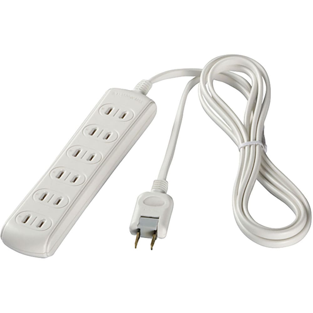BUFFALO 2ピン式電源タップ 6個口タイプ 3m ホワイト BSTAPST2630WH_