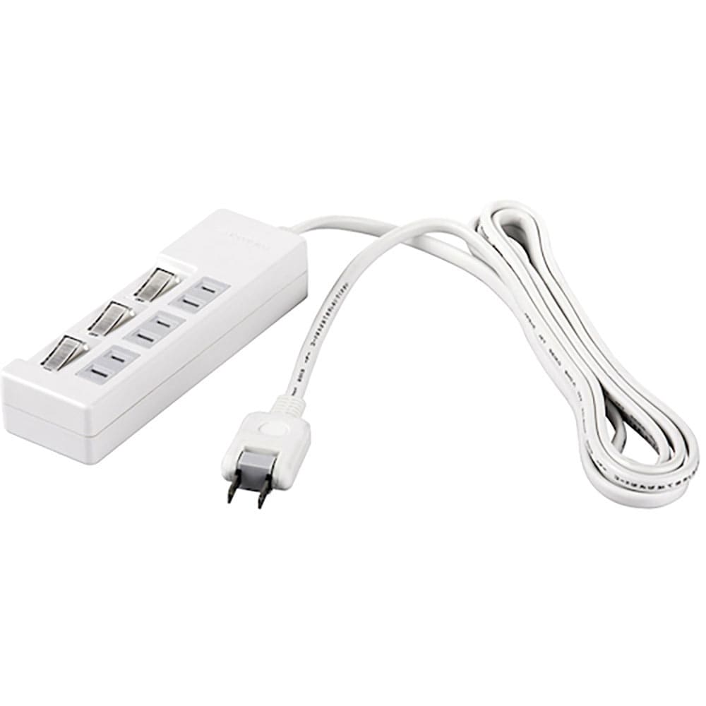 BUFFALO 2ピン式電源タップ 3個口タイプ 雷サージ防止/個別スイッチ付 1m ホワイト B_