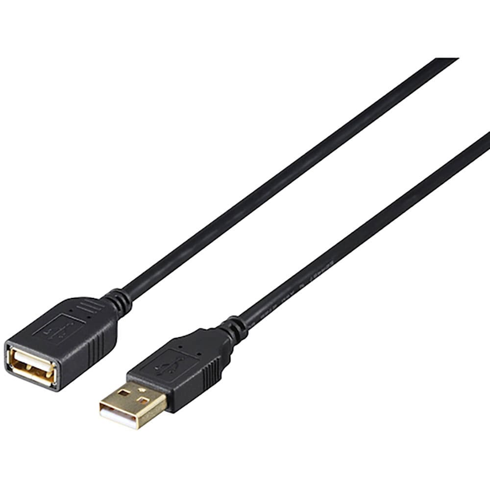 ＢＵＦＦＡＬＯ　ＵＳＢ２．０延長ケーブル（Ａ　ｔｏ　Ａ）　カーボン素子ねり込みタイプ　２ｍ　ブラッ＿