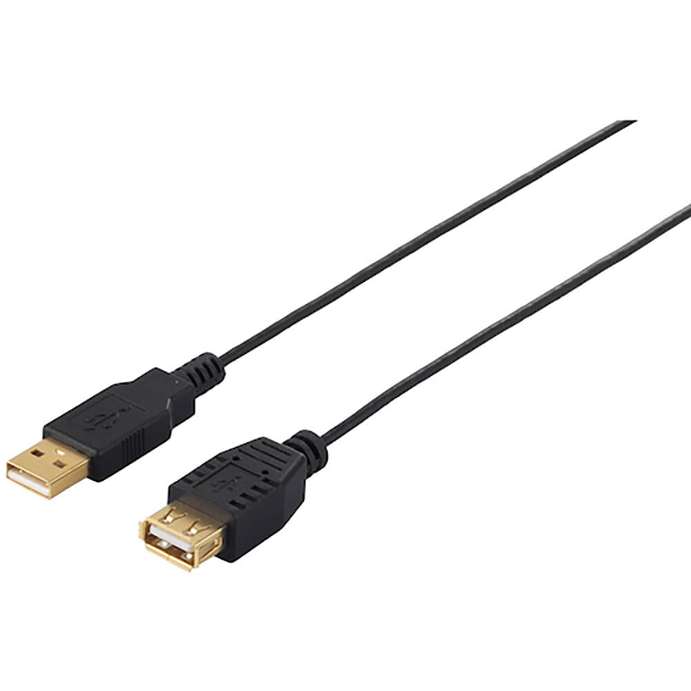 ＢＵＦＦＡＬＯ　ＵＳＢ２．０延長ケーブル（Ａ　ｔｏ　Ａ）　スリムタイプ　０．５ｍ　ブラック　ＢＳＵ＿
