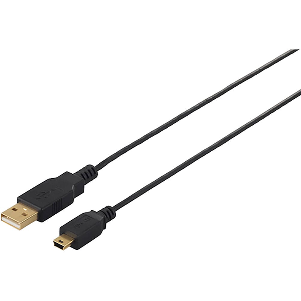 BUFFALO USB2.0ケーブル(A to miniB) スリムタイプ 2m ブラック BSU_