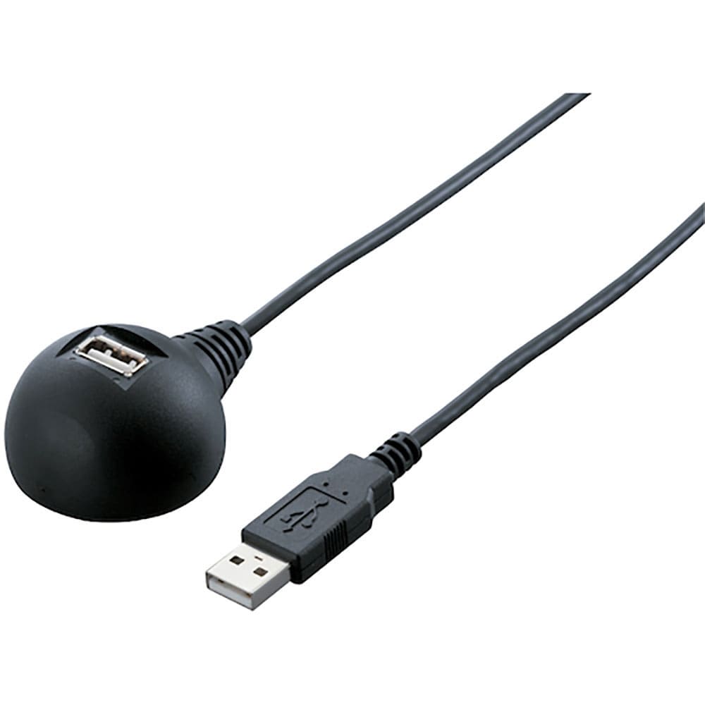 BUFFALO USB延長ケーブル 2.0対応 スタンド付 0.5m ブラック BSUC05EDB_