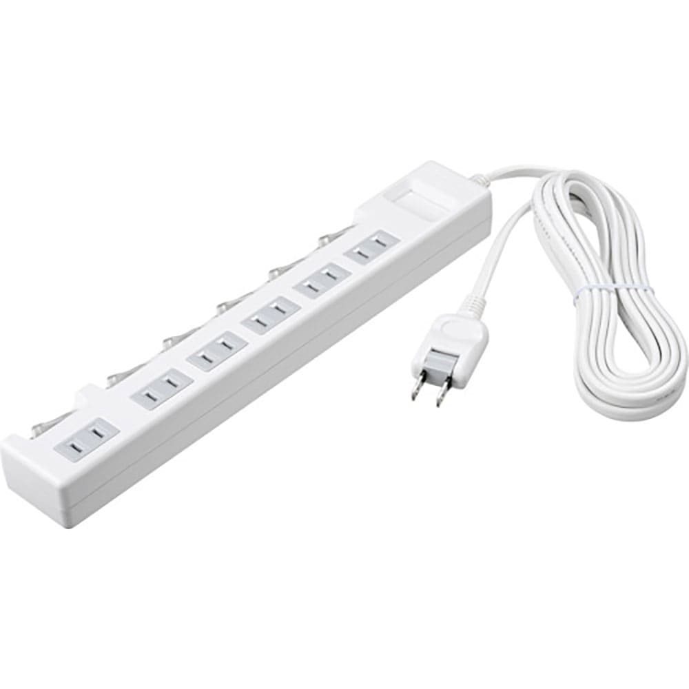 BUFFALO 2ピン式電源タップ 個別スイッチ/ほこり防止シャッター付/6個口/3.0m ホワイ_