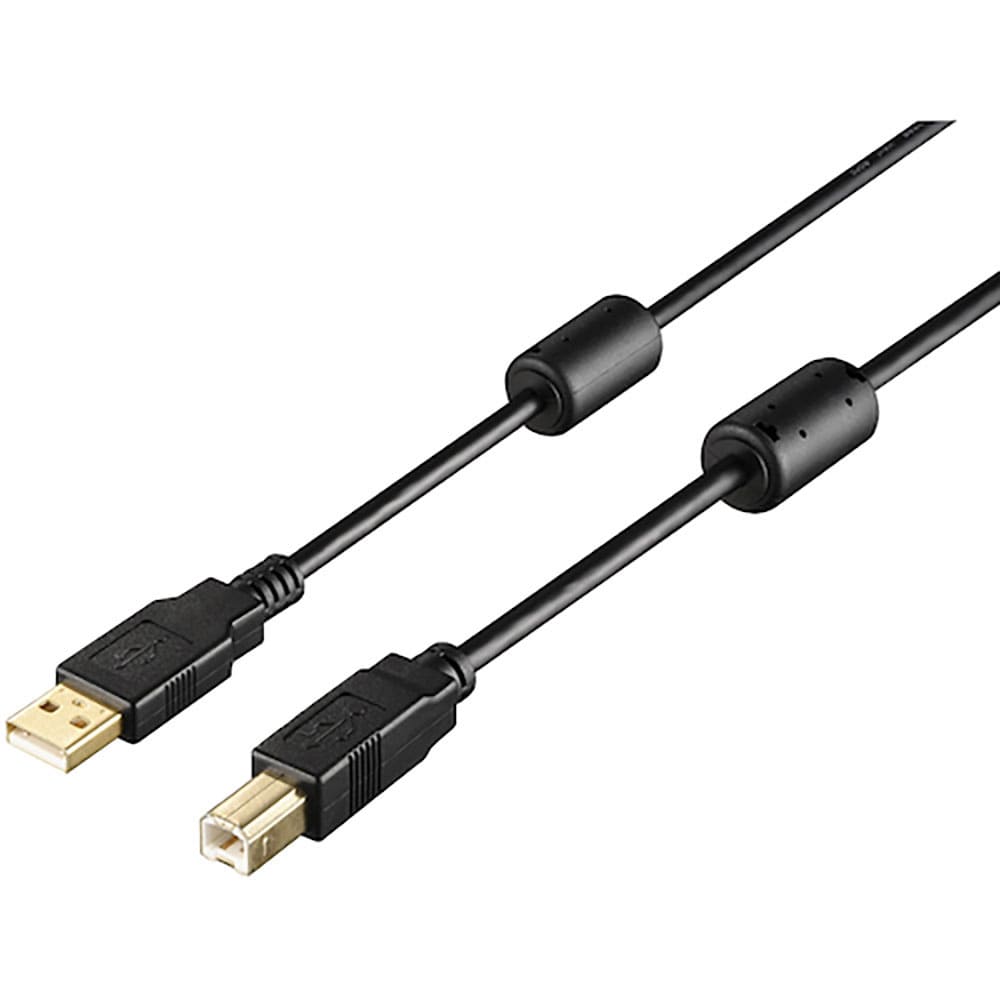 BUFFALO USB2.0 A to B フェライトコア付ケーブル 2.0m ブラック BU2A_