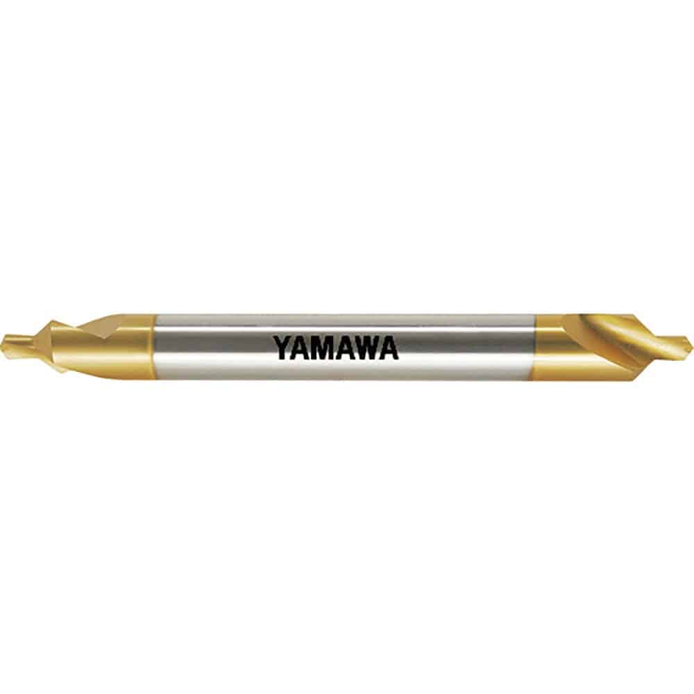 ヤマワ　ロングシャンクコーティング強ねじれ溝Ａ形９０°　センタ穴ドリル　ＣＥ－ＱＬ　Ｖ　Ｌ１５０　＿