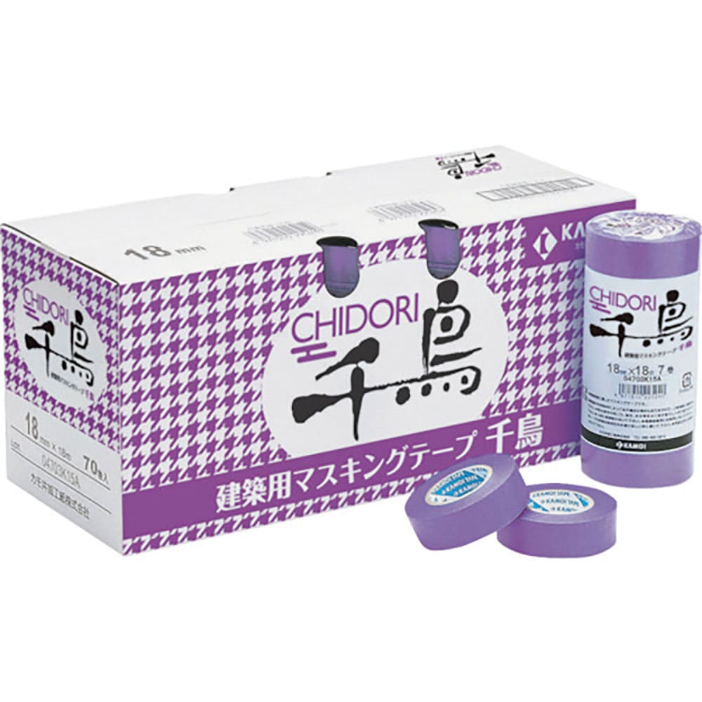 カモ井　マスキングテープ建築塗装用　千鳥　２０ミリ×１８ｍ（６巻入り）　ＣＨＩＤＯＲＩ－２０＿