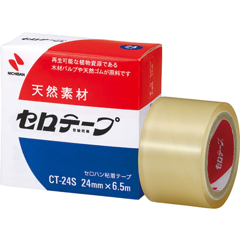 ニチバン　セロテープＣＴ－２４Ｓ　２４ｍｍ×６．５ｍ　バイオマスマーク認定製品　ＣＴ－２４Ｓ＿