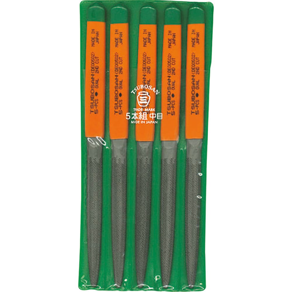 ツボサン 組ヤスリ 5本組 楕円 中目 DE005-02_