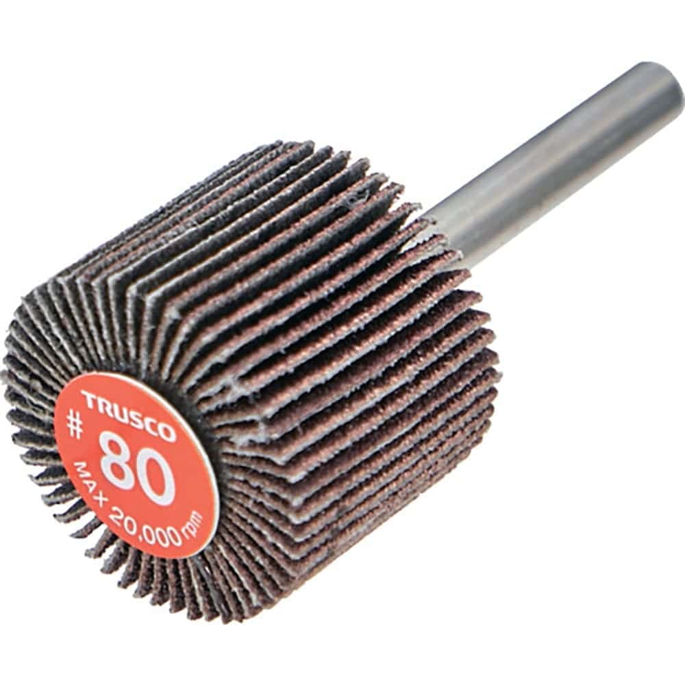 ＴＲＵＳＣＯ　エコノミーフラップホイール　軸径６ｍｍ　外径３０Ｘ幅２５Ｘ軸長３５　＃８０（５個入）＿