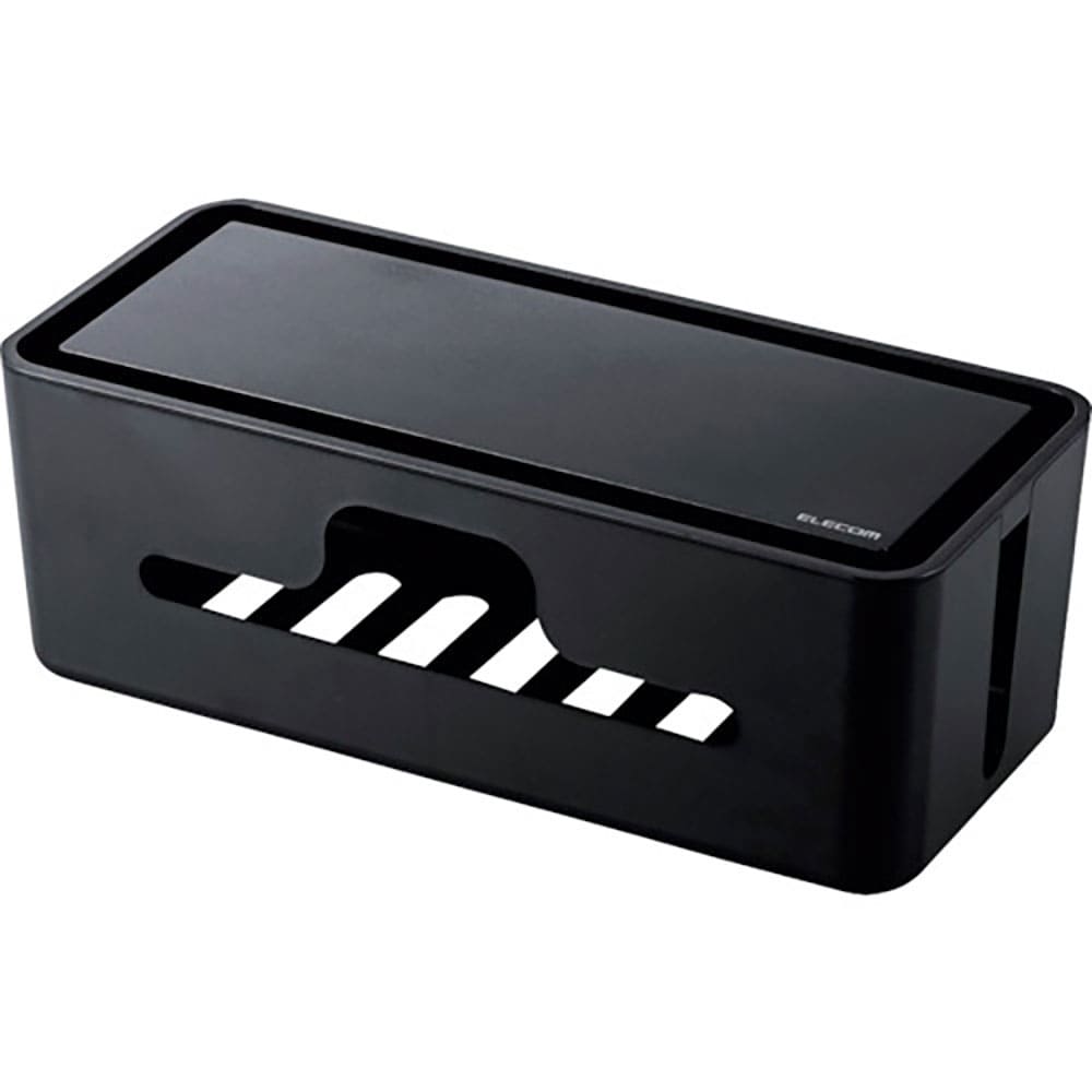 ＥＬＥＣＯＭ　多機能ケーブル収納ボックス　スタンド付　小　ブラック　ＥＫＣ－ＢＯＸ００３ＢＫ＿