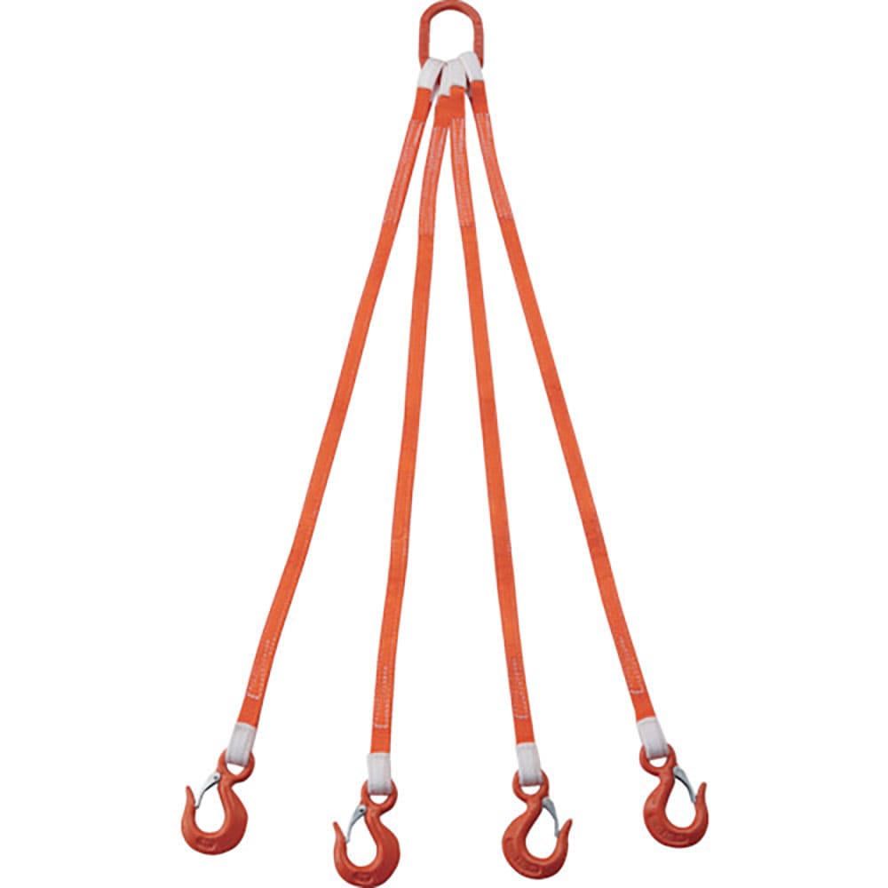 TRUSCO 4本吊ベルトスリングセット 25mm幅X1.5m 吊り角度60°時荷重2.58t(最_