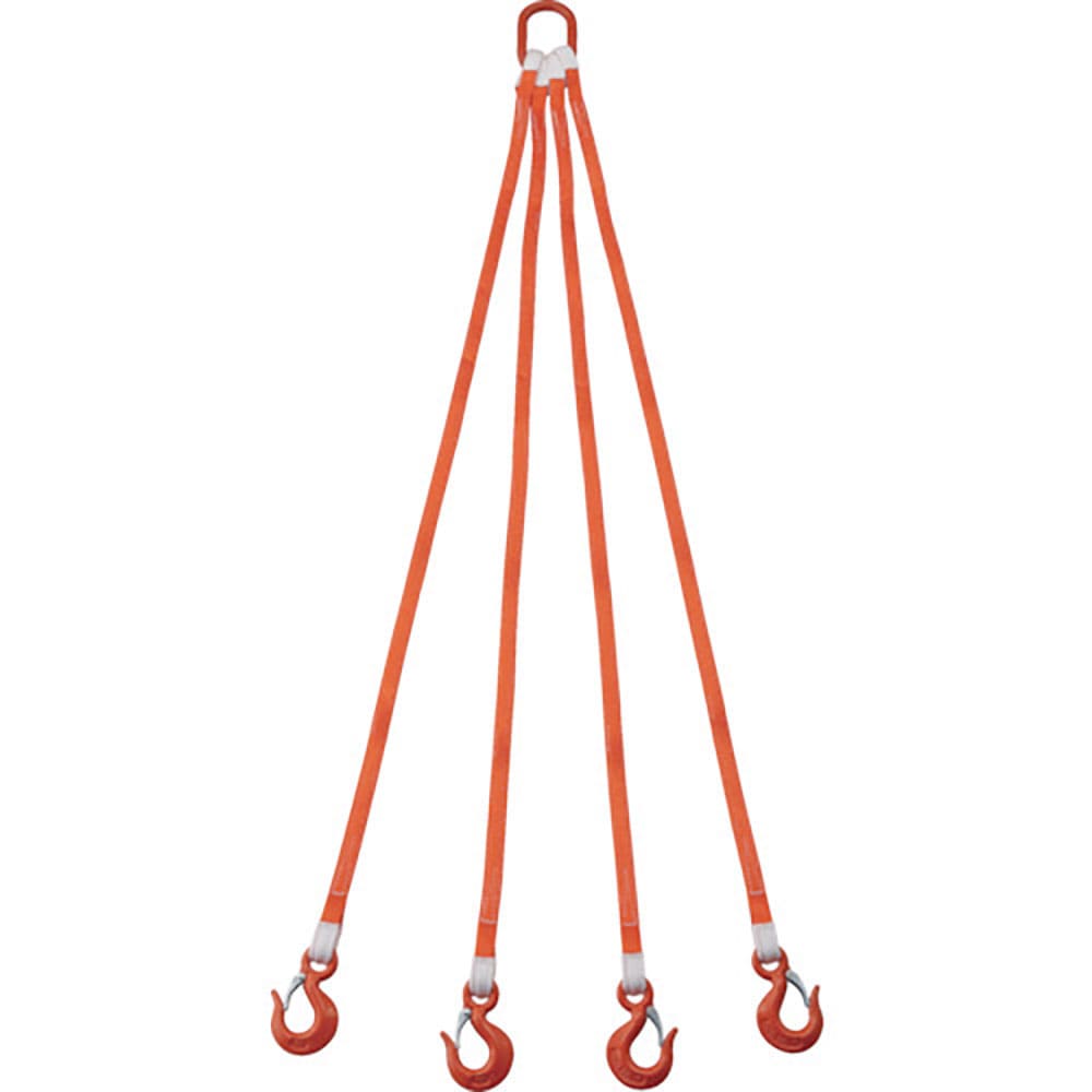 ＴＲＵＳＣＯ　４本吊ベルトスリングセット　２５ｍｍ幅Ｘ２ｍ　吊り角度６０°時荷重２．５８ｔ（最大使＿