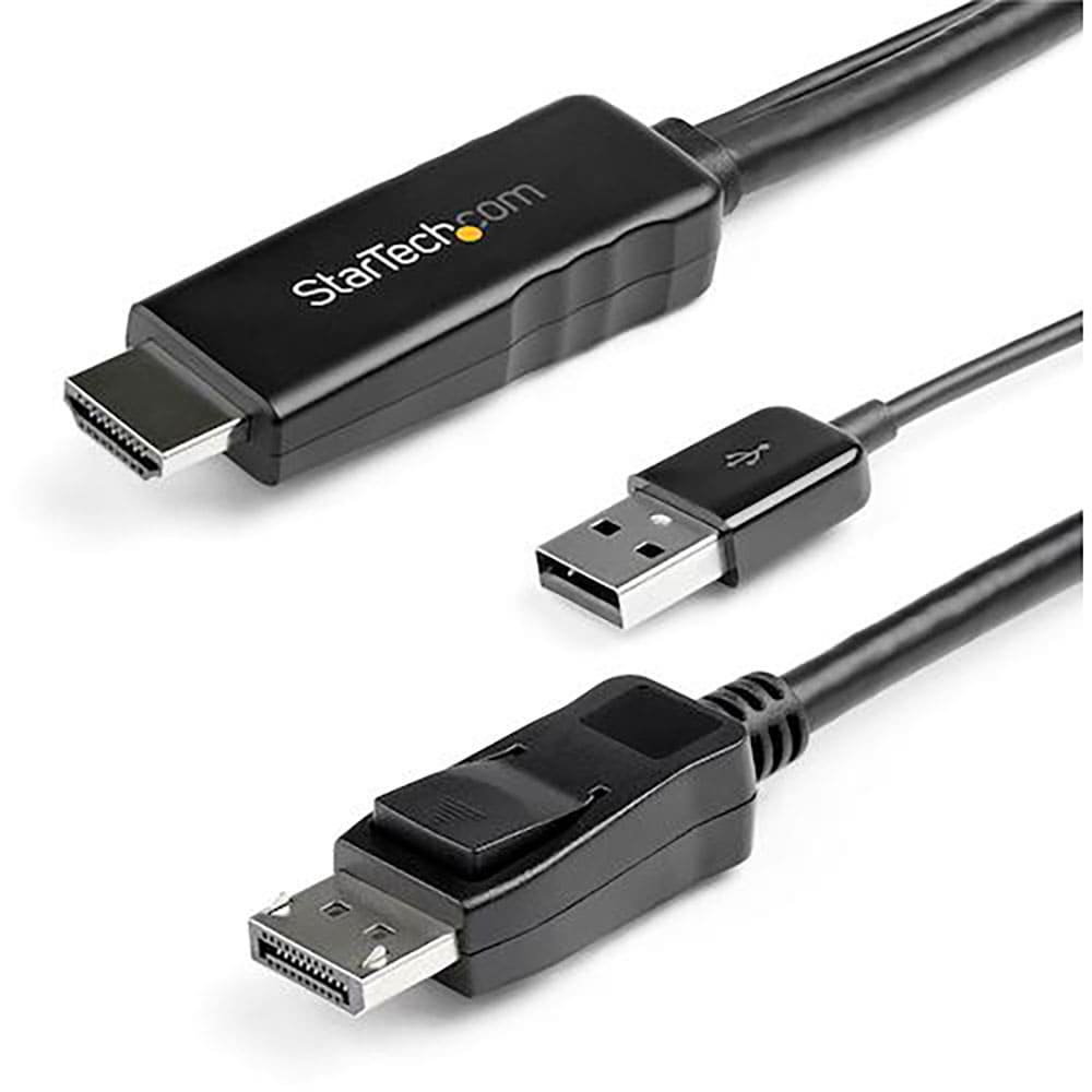 ＳｔａｒＴｅｃｈ　ディスプレイ変換ケーブル／ＨＤＭＩ　－　ＤＰ／２ｍ／４Ｋ３０Ｈｚ／ＵＳＢパワー　＿