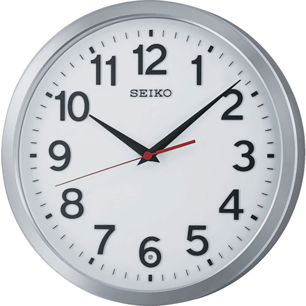 SEIKO 電波掛時計 直径305×46 金属枠 アルミ光沢 KX227S_