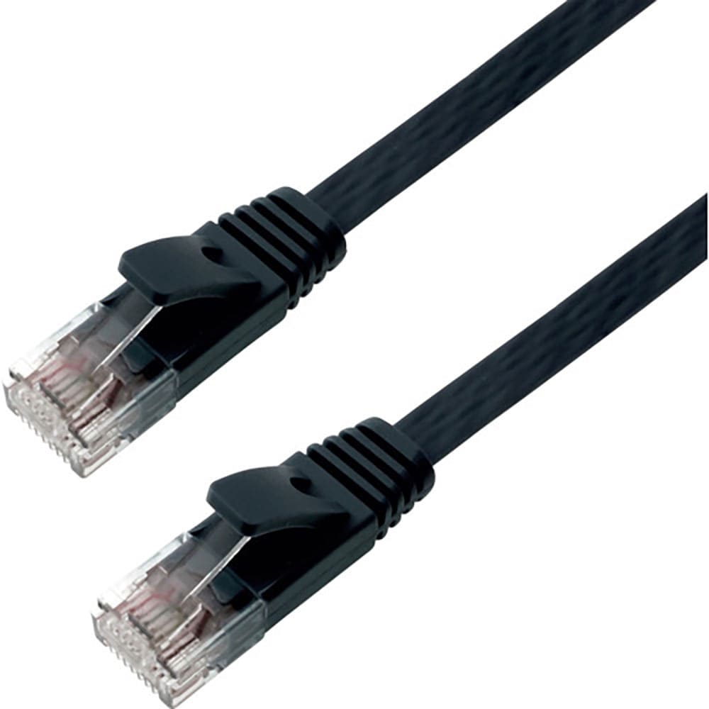 ＨＯＲＩＣ　ＬＡＮケーブル　ＵＴＰ　カテゴリー６Ａ　フラット　１ｍ　ブラック　ＬＣ１０－５７２ＦＢ＿