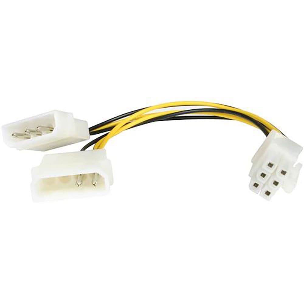 StarTech PC電源ケーブル/LP4 - PCIe電源変換/15cm/4 - 6ピン/オス-_