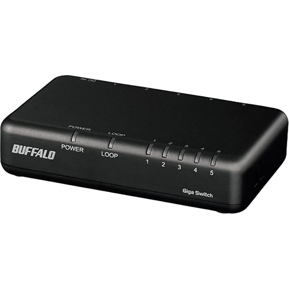 ＢＵＦＦＡＬＯ　Ｇｉｇａ　５ポート　スイッチングハブ　電源外付け　プラスチック筐体　ブラック　ＬＳ＿