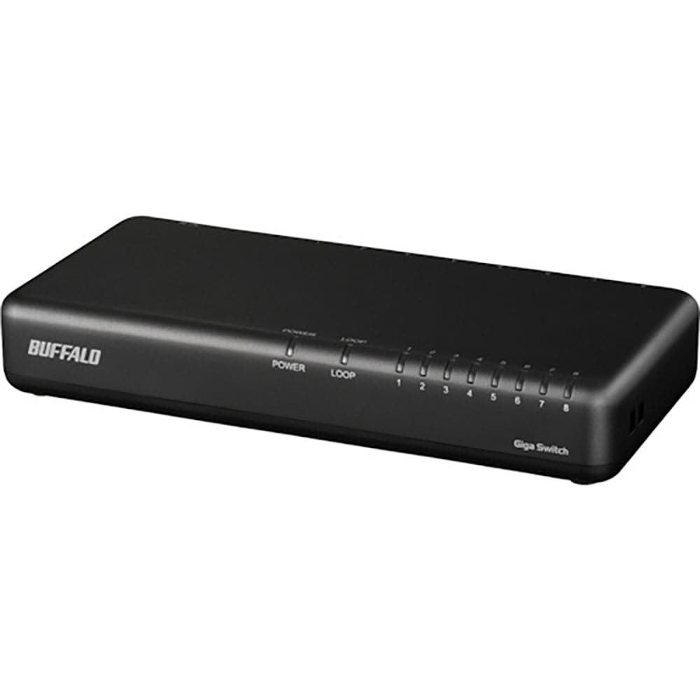 ＢＵＦＦＡＬＯ　Ｇｉｇａ　８ポート　スイッチングハブ　電源内蔵　プラスチック筐体　マグネット付　ブ＿
