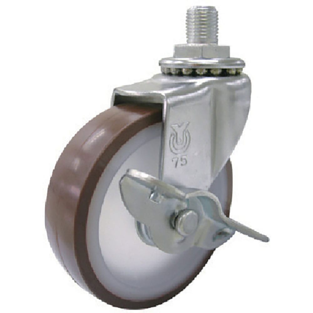 ユーエイ　ねじ込み式　自在　キャスター　ウレタン　車輪径７５ｍｍ　ストッパー付き　Ｌタイプ　ＬＴ－＿
