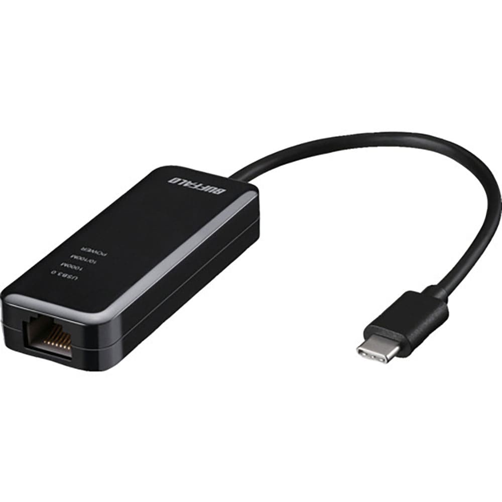 ＢＵＦＦＡＬＯ　Ｇｉｇａ対応　Ｔｙｐｅ－Ｃ　ＵＳＢ３．２（Ｇｅｎ１）用ＬＡＮアダプター　ブラック　＿