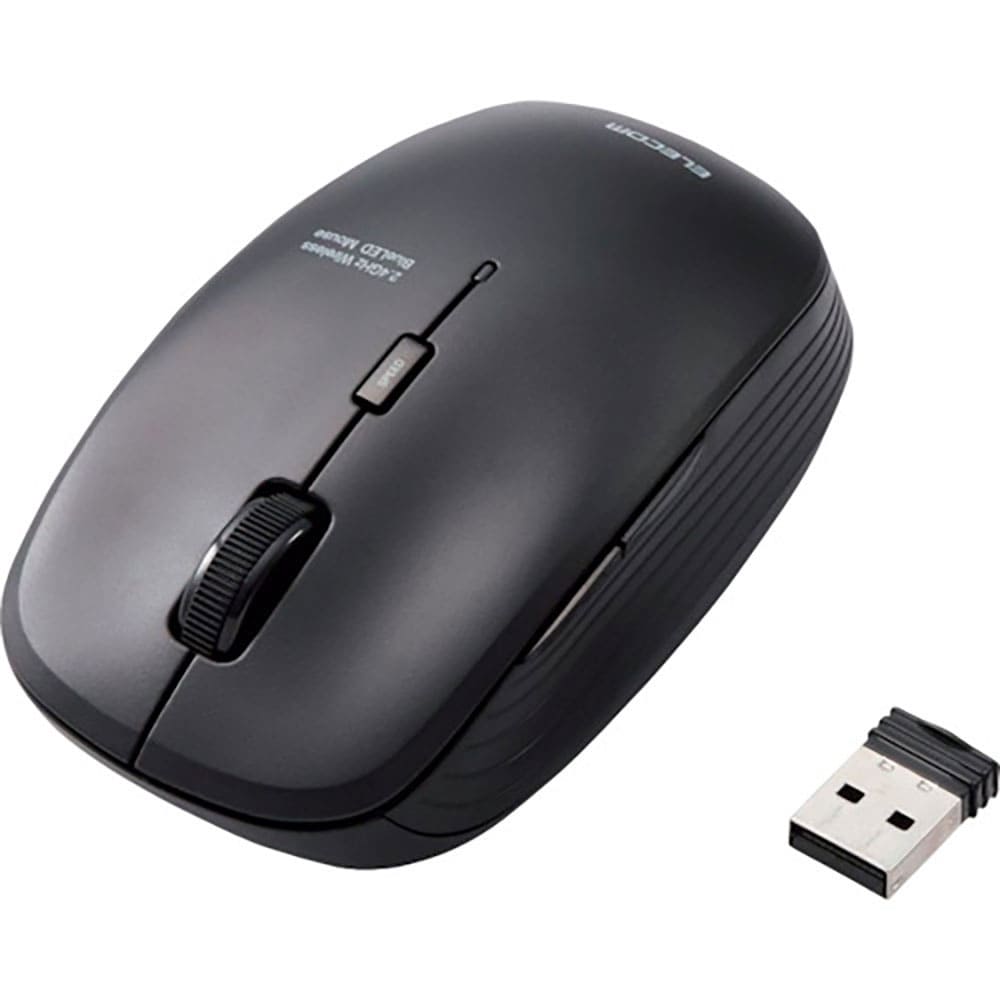 ＥＬＥＣＯＭ　ＢｌｕｅＬＥＤマウス　無線　５ボタン　静音　抗菌　ブラック　Ｍ－ＢＬ２１ＤＢＳＫＢＫ＿