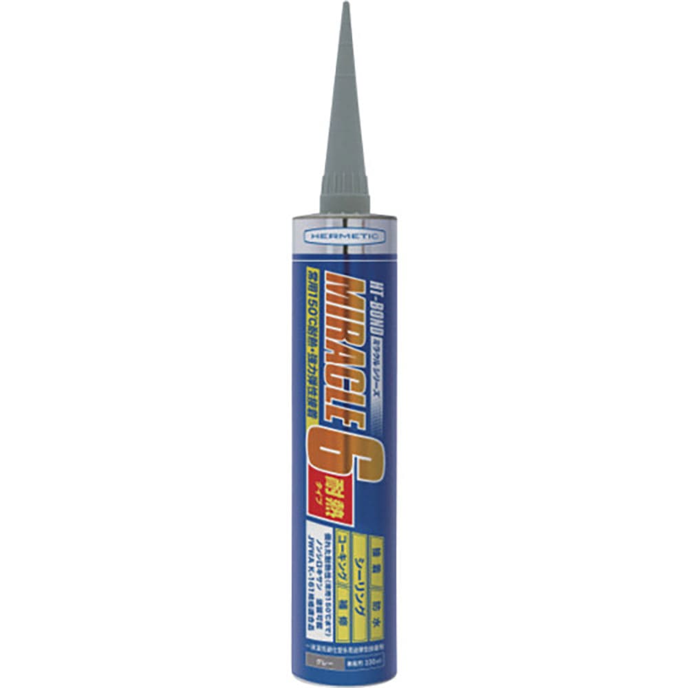 ヘルメチック　多用途弾性防水接着剤　Ｍｉｒａｃｌｅ６　耐熱タイプ　グレー　３３３ｍｌ　ＭＩＲＡＣＬ＿