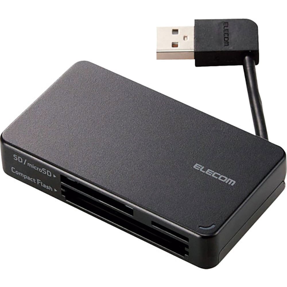 ELECOM メモリリーダライタ ケーブル収納タイプ USB2.0対応 SD+microSD+CF_
