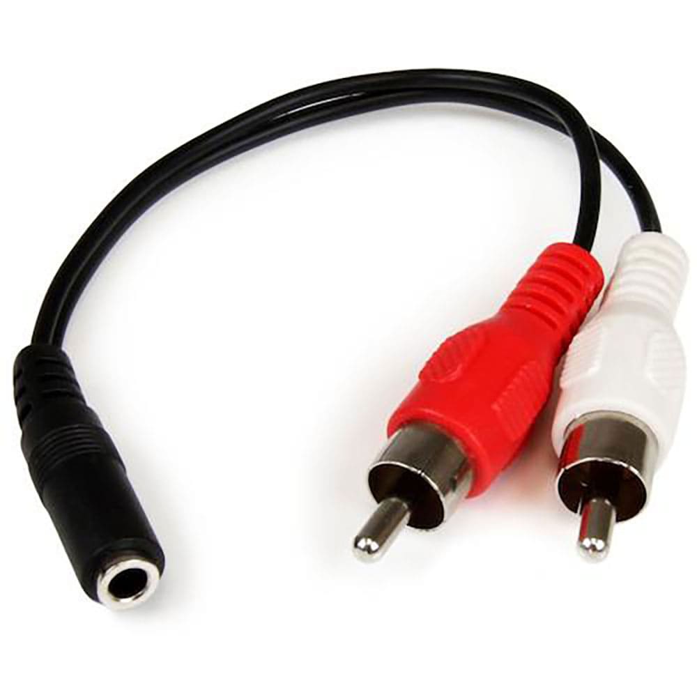 ＳｔａｒＴｅｃｈ　オーディオケーブル／３極ステレオミニ　－　２ｘ　ＲＣＡ／１５ｃｍ／メス・オス　Ｍ＿