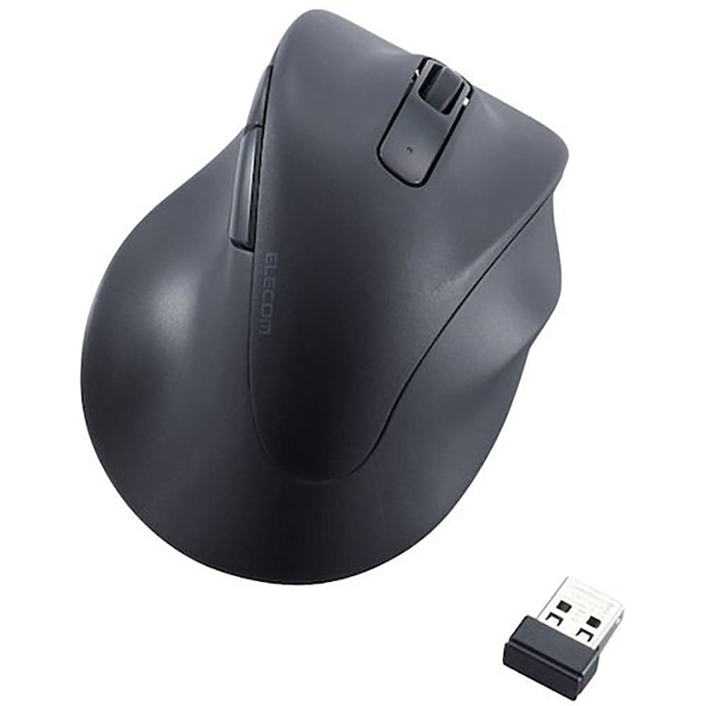 ELECOM マウス EX-G 右手専用 Mサイズ 無線2.4GHz 5ボタン 抗菌 静音設計 ブ_