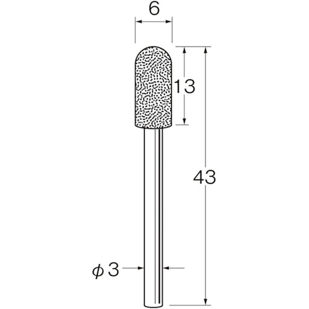 リューター　軸付電着ボラゾン砥石Ｎ１２６０　Ｎ１２６０＿