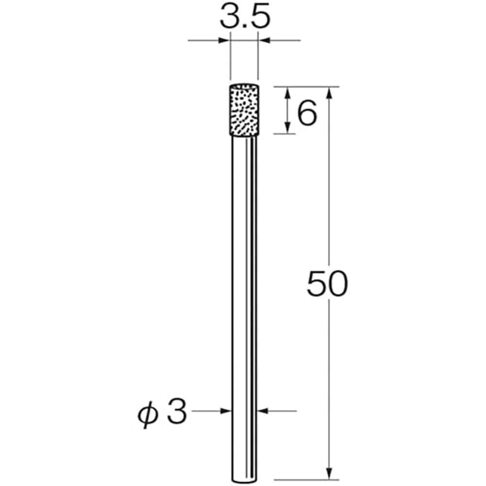 リューター　機械研削用軸付電着ボラゾン砥石（インターナル研削用）Ｎ５３３５　Ｎ５３３５＿