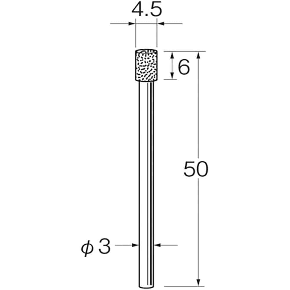 リューター　機械研削用軸付電着ボラゾン砥石（インターナル研削用）Ｎ５３４５　Ｎ５３４５＿