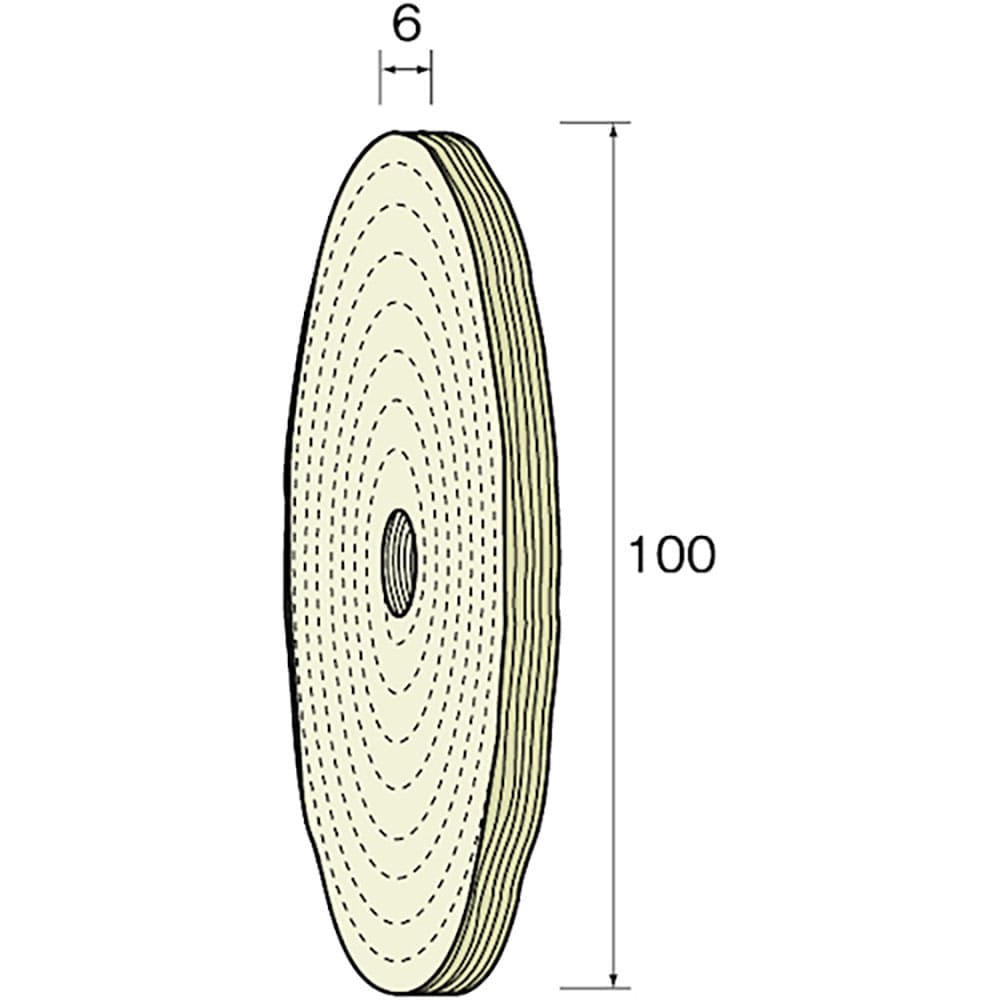 Ｍｉｎｉｍｏ　綿バフホイール　中仕上げ用　φ１００　（２個入）　ＮＡ６５３３＿