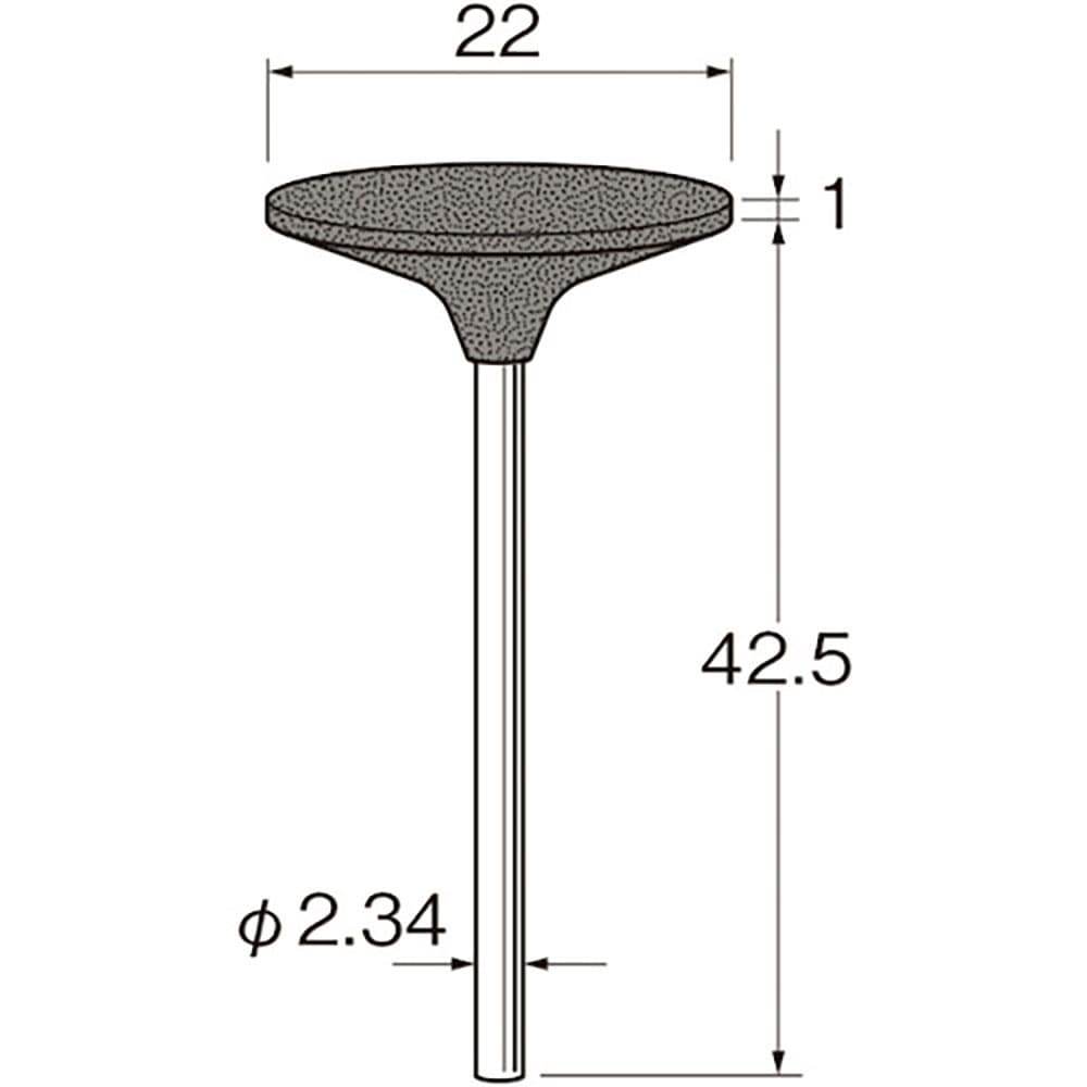 リューター 軸付シリコンゴム砥石外径(mm):22粒度(#):180 R1161_