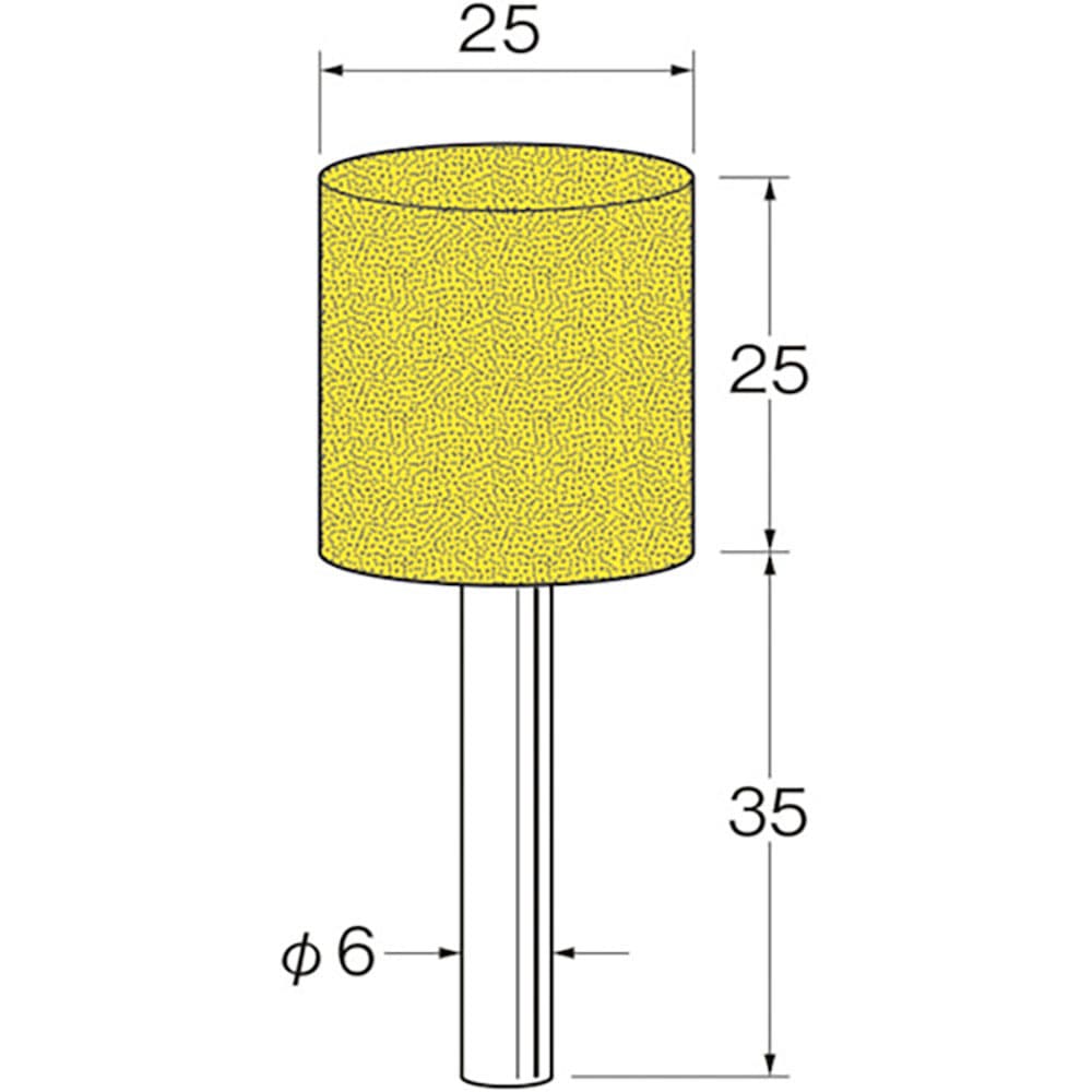 リューター　軸付セラミックゴム砥石（金属研磨用）外径（ｍｍ）：２５粒度（＃）：１８０　Ｒ２１８３＿