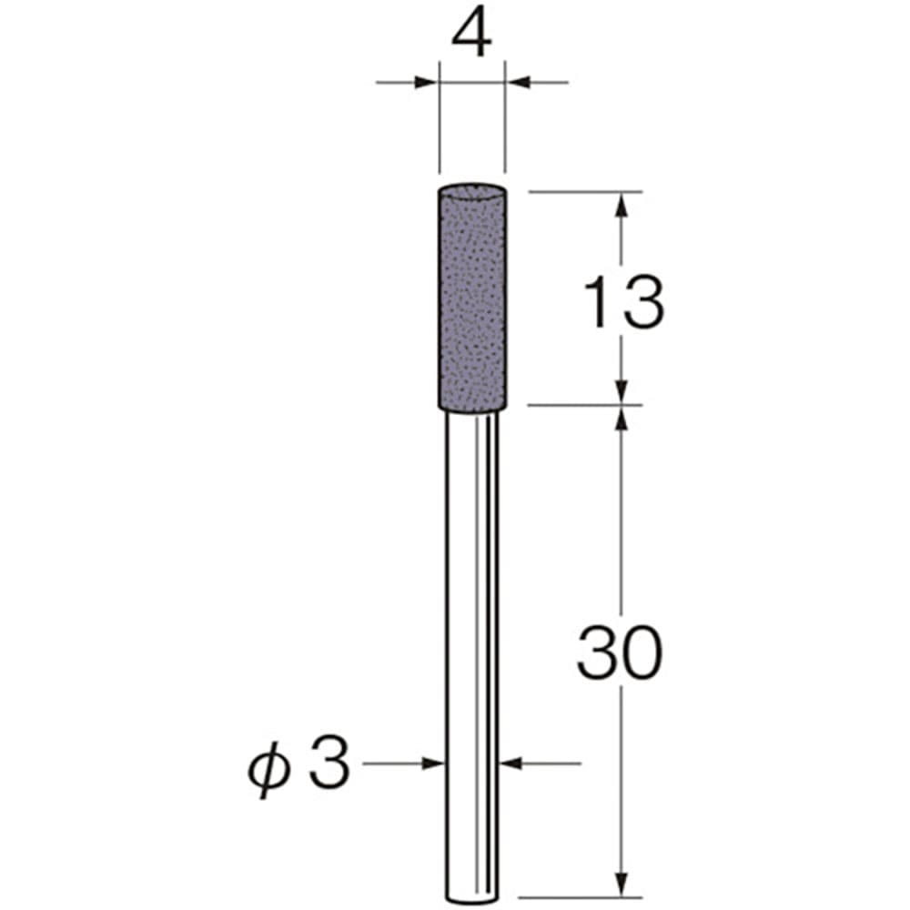 リューター　軸付セラミックゴム砥石（非金属研磨用）外径（ｍｍ）：４粒度（＃）：３２０　Ｒ２２１５＿