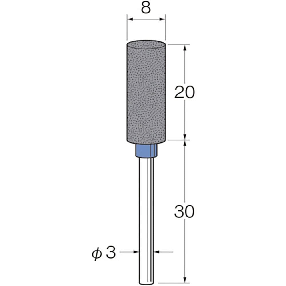 リューター　軸付セラミックゴム砥石（金属研削用）外径（ｍｍ）：８粒度（＃）：１２０　Ｒ２３３２＿