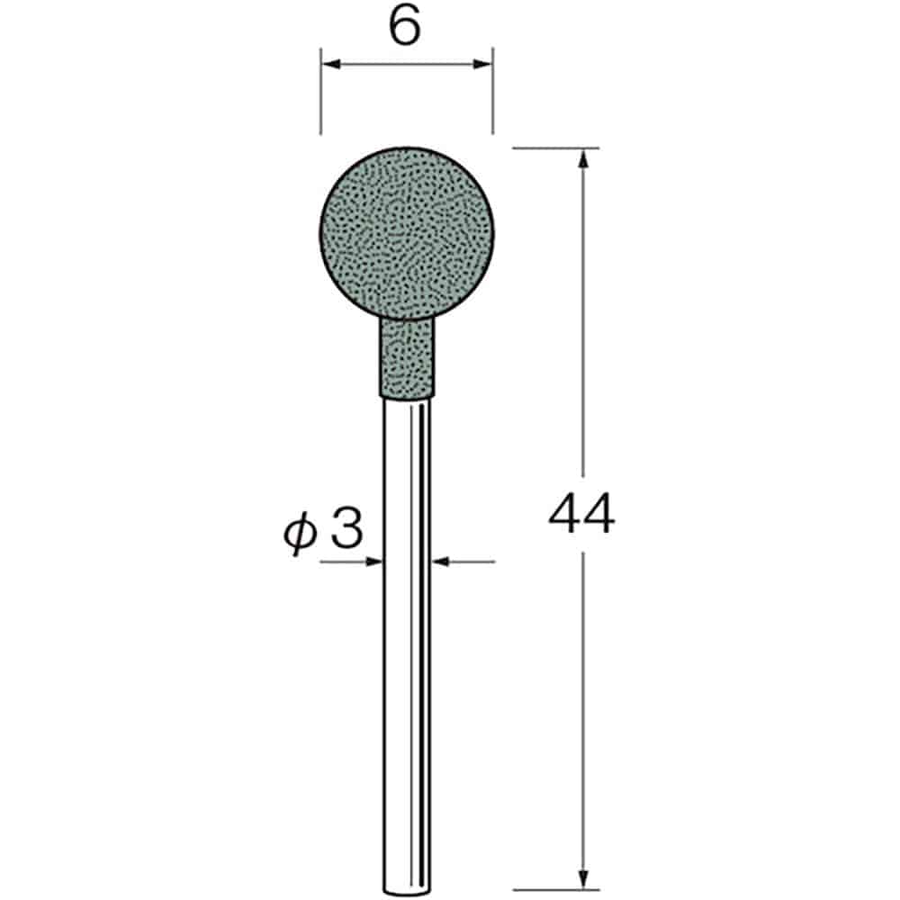リューター　軸付ラビン砥石（一般用）Ｒ４５０６粒度（＃）：１２０　Ｒ４５０６＿